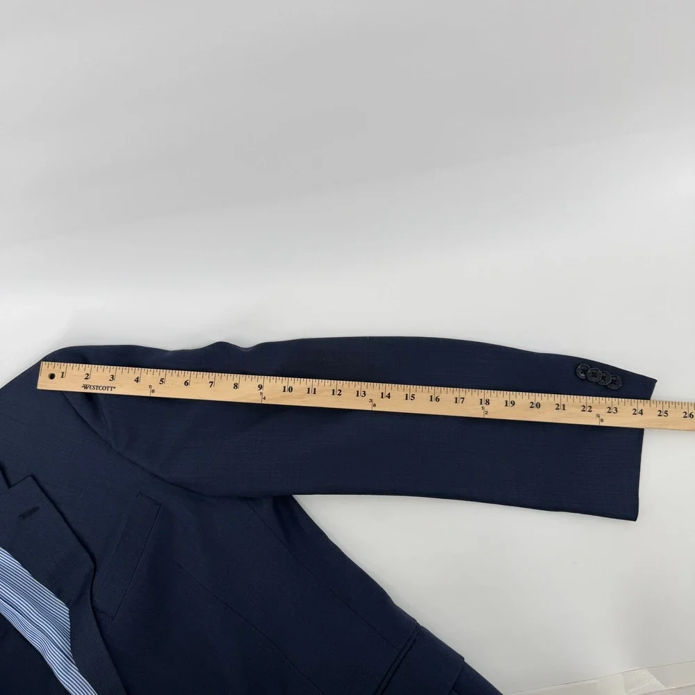 Tommy Hilfiger Blazer Mens 42R Navy Blue Two Button Tailored Sport Coat Preppy